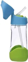 b.box Fľaša na pitie so slamkou 450 ml - modrá/zelená