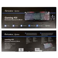 Fontastic Gaming Tastatur & Maus Set, Sprex schwarz ergonomisches Design, 10 Hotkeys, Beleuchtet