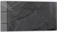 DEQORI Küchenrückwand Glas 80x40 cm 'Schiefersteinoptik' Spritzschutz Bad Rückwand