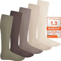 Footstar EVERYDAY! 5 PAAR Damen & Herren Kniestrümpfe - Natur 35-38
