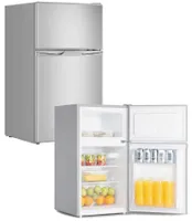 Merax Table Top Kühlschrank mit Gefrierfach, LED-Beleuchtung, Kühl- und  Gefrierfunktion BCD-86A, 87 cm hoch, 42 cm breit, Mini Kühlschrank mit  Doppeltür, 60 L, freistehend und klein