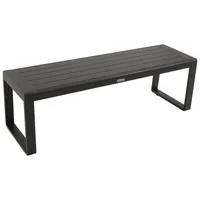 DEGAMO Gartenbank Hockerbank RIVA 3-sitzer, Aluminium anthrazit, wetterfest