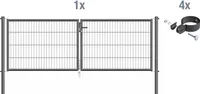 Alberts Einstab-Gittermatten-Doppeltorset zinkphosphatiert anthrazit 2988 x 1000 mm