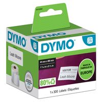 DYMO Original LabelWriter Etiketten für kleine Namensschilder | 41 mm x 89 mm | Rolle mit 300 leicht ablösbaren Etiketten | selbstklebend | für LabelWriter Etikettendrucker und Beschriftungsgerät