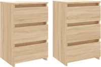 vidaXL Nachttische 2 Stk. Sonoma-Eiche 40x35x62,5 cm Holzwerkstoff