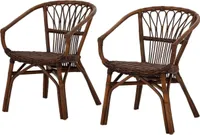 Kello | Esszimmerstühle 2er Set aus Rattan Braun