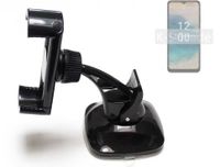 K-S-Trade kompakte Handy-Halterung Windschutzscheibe kompatibel mit Nokia G22 Armaturenbrett schwarz Autohalterung KFZ Halter Scheiben-Halterung