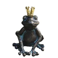 Schöner Froschkönig aus Bronze Neu Frostfest Witterungsbeständig RO-89017-A