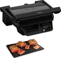 Tefal OptiGrill GC7P08, Černá, Nerezová ocel, Obdélníkový, Knoflíky, 600 cm², 300 x 200 mm