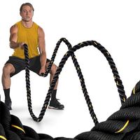 WYCTIN Trainingsseil Battle Ropes Schlachtseil  Fitnessseil für Muskelaufbau 1200*3.8cm  schwarz und Golden