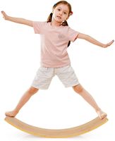 COSTWAY 90 x 30cm balancegeräte, Balance Board bis 150kg belastbar, Balancierbrett aus Bambus, Wackelbrett für Kinder und Erwachsene