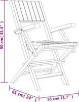 vidaXL Zahradní židle 8 ks. Skládací 55x61x90 cm Masivní teakové dřevo