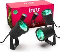 Innr Gartenstrahler, funktioniert mit Philips Hue*, Zigbee Smart Outdoor Spot White & Color, Komplettes Set mit 3 Außenleuchten