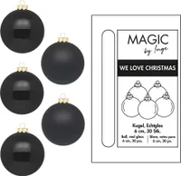 Weihnachtskugeln Glas 6cm 30 Stück - Ebony Black