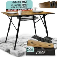 Skladací kempingový stôl výškovo nastaviteľný 92 x 60cm hliník 4,4 kg svetlo 69,5cm vysoký 2 osoby balkónový stôl skladací kempingový malý skladací