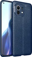 Xiaomi Mi 11 Hülle, LaimTop Litschi Textur Stoßfest Rutschfest TPU Schutzhülle für Xiaomi Mi 11 Blau