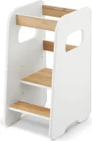 Lernturm für Kinder,Learning Tower aus Holz,Montessori Entdeckerturm Stehhilfe Küchenhelfer Tritthocker für Küche/Arbeitsplatte 80x50x40cm Weiß