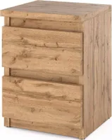 STIV Möbel | Nachttisch - Nachttisch mit 2 Schubladen - Eiche Wotan, H 40cm B 30cm T 30cm