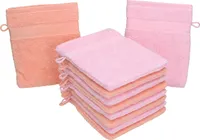 Betz 10 Stück Waschhandschuhe 16x21 cm PALERMO 100% Baumwolle  Farbe: rosé / apricot