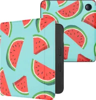 kwmobile Klapphülle kompatibel mit Tolino Vision 6 Hülle - eReader Case - Wassermelonen-Scheiben Rot Grün Schwarz