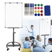 Flipchart Whiteboard Konferenztafel mit Rollen St?nder Magnetisch Whiteboard QEENTOE