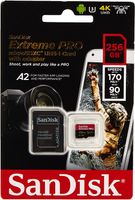 SANDISK MicroSDXC Extreme Pro 256GB 170MB/s A2 C10 V30 UHS-I
