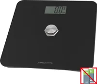 ProfiCare® Personenwaage ohne Batterie, Waage mit Messbereich von 5g – 180 kg und großem LCD-Display, Personenwaage digital mit kinetischer Energie und Glasoberfläche – PC-PW 3112 schwarz