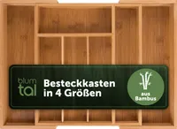 Blumtal Besteckkasten Schublade aus Bambus - größenverstellbarer Schubladen-Einsatz, bis zu 9 Fächer (Standard - 7 Fächer)