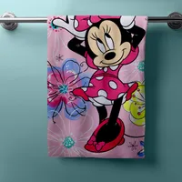 Jerry Fabrics Disney Minnie Mouse Duschtuch Strandtuch Badetuch 70 x 140 cm, Baumwolle , Mehrfarbig