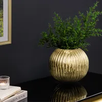riess-ambiente Moderne Vase ELEGANCE 25cm gold antik Hammerschlag Design Blumenvase Dekoration