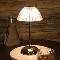 Kabellose Tischlampe Gold LED wiederaufladbare Schreibtischlampe mit Touch Control, Dimmbar 3 Lichtfarben Nachttischlampe Leselampe Tischleuchte