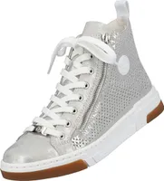 Rieker Damen-Schnürstiefelette Silber-Grau-Weiß, Farbe:multicolor, EU Größe:36
