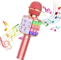 Lenco Kinder Karaoke Mikrofon BMC-090 mit Bluetooth und Smartphone  Halterung