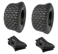2x Schlauch + 2x 13x5.00-6 Reifen LG01 Rasenreifen 13 x 5.00 - 6 Reifen für Aufsitzmäher Rasentraktor Rasenmäher Rasenmäherreifen 13x5-6 13 x 5 - 6