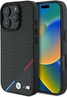 BMW BMHMP16L23PUDTK iPhone 16 Pro 6,3" schwarz/schwarz Hardcase M Carbon Tricolor Line MagSafe Schutzhülle