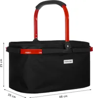 Einkaufskorb 22 Liter schwarz rot - Schwarz-Rot