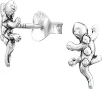 Ohrringe Ohrstecker 925 Sterling Silber mit geschwärzter Eidechse
