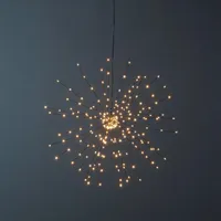3D LED závěsná hvězda "Ohňostroj" - 200 teplých bílých LED diod - černá - D: 50 cm - Materiál: kov