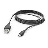 Hama 00201588, 3 m, USB A, Micro-USB B, USB 2.0, 480 Mbit/s, Schwarz