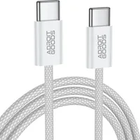 AdroitGoods 60W kabel USB-C na USB-C - 100 cm - nylon - bílý