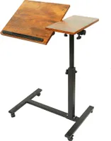 Laptoptisch Notebooktisch Zeichentisch mit Rädern Höhenverstellbar 60x34.5x(58-90)cm