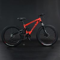 360Home Fat Bike Mountainbike Fahrrad vollgefedertes Fahrrad mit großem Reifen Fully 26 Zoll Rot 27Gang