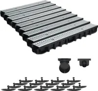 9m Entwässerungsrinne Terrassenrinne Stahlrost verzinkt komplett SET, System A15 98mm