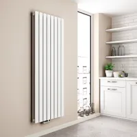 Grzejnik łazienkowy EMKE, grzejnik pionowy, grzejnik panelowy 1600x620mm, biały, płaskie dwuwarstwowe ogrzewanie z podłączeniem środkowym, 1988W