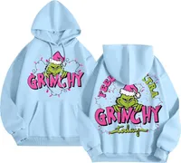 ASKSA Damen Herren Weihnachtspullover Lustig Weihnachtspulli 3D Druck Sweatshirt Weihnachten Pullover Rundhals Langarm Xmas Pulli,Hellblau,M
