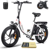 Elektrofahrrad Rostfreie Aluminiumlegierung Pannensichere Reifen Wasserdicht IPX5 bis zu 100 - 130 km E-bike klapprad 20 zoll mit 7 Gang, Weiß