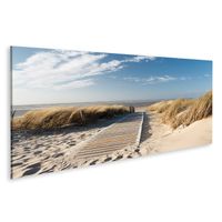 Weg zum Strand sw Bilder auf Leinwand Poster Nordsee Meer 100 cm*65 cm 544 