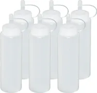 6 Stück transparente Quetschflaschen 0,26 Liter Dosierflasche Spenderflasche Dressingflasche