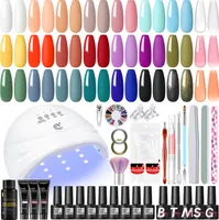 COSCELIA Gelnägel Starterset mit 48W UV/LED Nagellampe 20 Farben Gel Nägel Selber Set 3 Farben Poly Nagel Gel  Nail Art