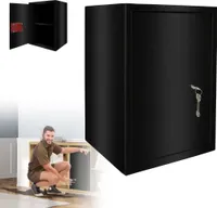 LZQ sejf meblowy z zamkiem dwupiórowym stalowy sejf mini sejf z 2 kluczami zamykany sejf sejf sejf sejf sejf ścienny sejf ścienny 35x50x31cm, czarny